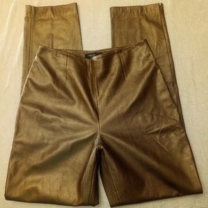 Valerie Stevens Gold Leather Pants